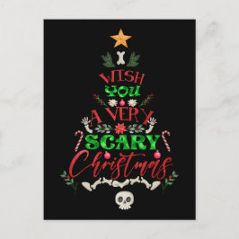 Ik wens je een heel eng kerstboomskelet briefkaart