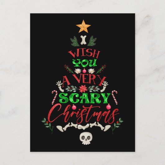 Ik wens je een heel eng kerstboomskelet briefkaart (Voorkant)