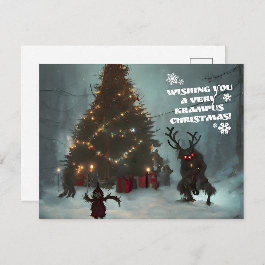 Ik wens je een heel erg krampus kerstfeest briefkaart (Voorkant / Achterkant)