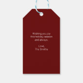 Ik wens je een heel prettige kersttekst toe cadeaulabel (Achterkant)