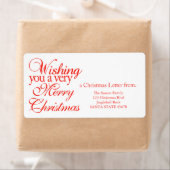 Ik wens je een heel vrolijk kerstfeest! etiket (Insitu)
