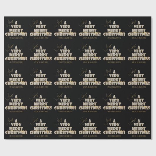 Ik wens je een heel vrolijk kerstzwart cadeaupapier (Vlak)