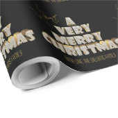 Ik wens je een heel vrolijk kerstzwart cadeaupapier (Rol Hoek)