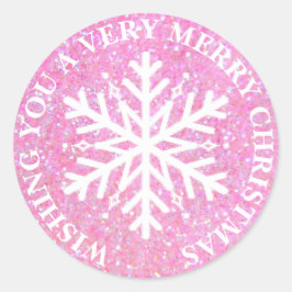 Ik wens je een heel vrolijk roze Kerst sticker