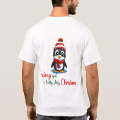 Ik wens je een heilig vrolijk kerstfeest Pinguain T-shirt (Achterkant)