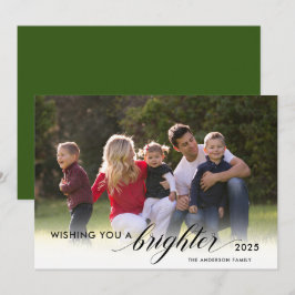 Ik wens je een helderder 2024 foto groene nieuwe j feestdagenkaart