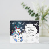 Ik wens je een Holly Jolly kerstman Snowman Briefkaart (Staand voorkant)