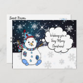Ik wens je een Holly Jolly kerstman Snowman Briefkaart (Voorkant / Achterkant)