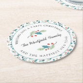 Ik wens je een lekkere kerst Holly Ronde Kartonnen Onderzetter (Gebogen)