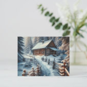 Ik wens je een magische kerst | blokhut briefkaart (Staand voorkant)