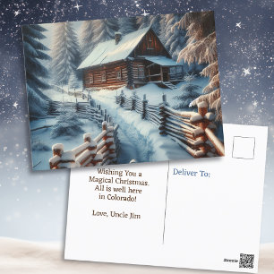 Ik wens je een magische kerst   blokhut briefkaart