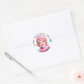 Ik wens je een magische kerst  Lady Pink Ronde Sticker (Envelop)