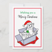 Ik wens je een Meowy Kerstmis | Holiday Cat Pun Feestdagenkaart (Voorkant)