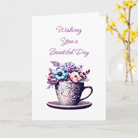 Ik wens je een mooie dag kaart (Gele Bloem)