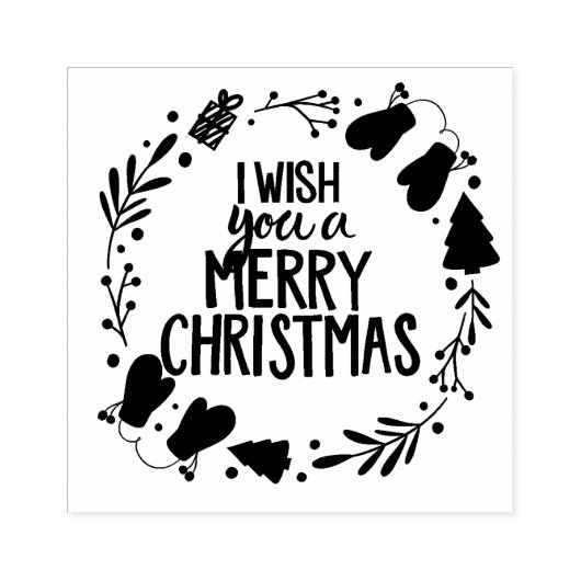 Ik wens je een prettige kerst rubberstempel (Afrduk)