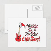 Ik wens je een Rocking Christmas gitaar uitnodigin Uitnodiging Briefkaart (Voorkant / Achterkant)