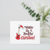 Ik wens je een Rocking Christmas gitaar uitnodigin Uitnodiging Briefkaart (Staand voorkant)