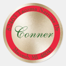 Ik wens je een rood, goud & groen retouradres -