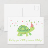 Ik wens je een schildpad-y geweldige verjaardag! K Briefkaart (Voorkant / Achterkant)