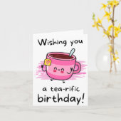 Ik wens je een theerijke Kaart van de Verjaardag (Gele Bloem)