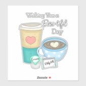 Ik wens je een verfijnde dag | Koffiewoordspeld Sticker (Vel)