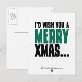 Ik wens je een vrolijk kerstfeest feestdagenkaart (Voorkant / Achterkant)