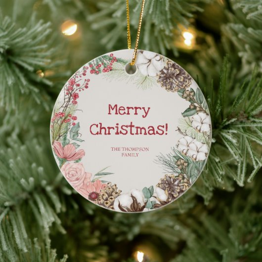 Ik wens je een vrolijke kerst boho planten keramisch ornament (Boom)