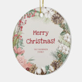 Ik wens je een vrolijke kerst boho planten keramisch ornament (Links)