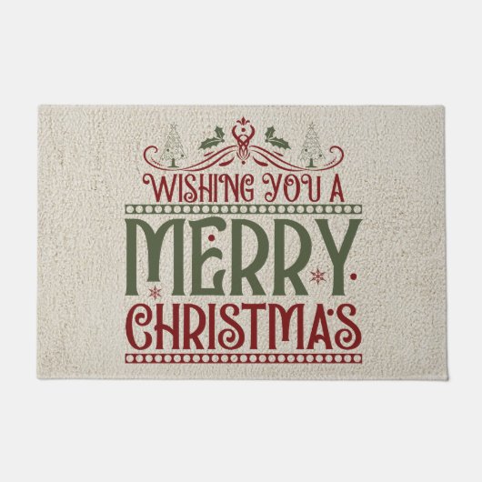 Ik wens je een vrolijke kerstmat deurmat (Voorkant)