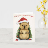 Ik wens je een vrolijke Quokka kerst - Kaart (Gele Bloem)
