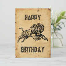 Ik wens je een Wild One Tiger Happy Birthday Kaart