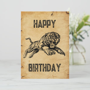 Ik wens je een Wild One Tiger Happy Birthday Kaart