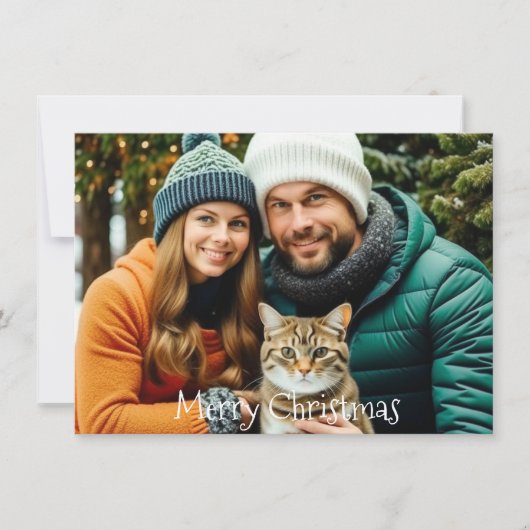 Ik wens je familie | Gepersonaliseerde foto Kerstm Feestdagenkaart (Voorkant)