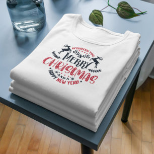 Ik wens je fijne kerst retro typografie t-shirt