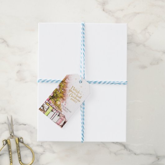 Ik wens je het beste kerstfeest ooit. cadeaulabel (Met Touw)