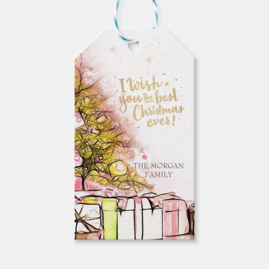 Ik wens je het beste kerstfeest ooit. cadeaulabel (Voorkant)