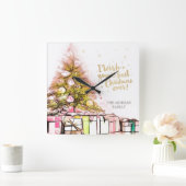 Ik wens je het beste kerstfeest ooit. vierkante klok (Huis)