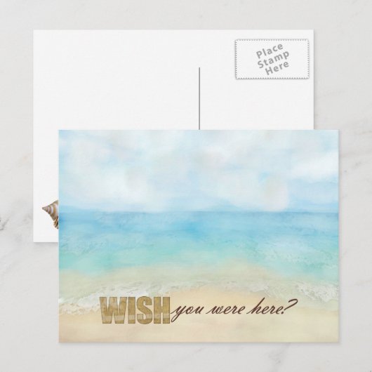 Ik wens je hier, strand briefkaart (Voorkant / Achterkant)