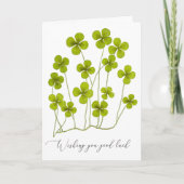 Ik wens je veel goeds, vier Leaf Clover Shamrock Bedankkaart (Voorkant)