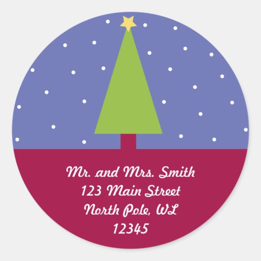 Ik wens je veel plezier adreslabel ronde sticker (Voorkant)