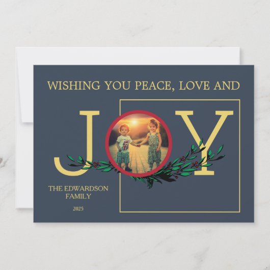 Ik wens je vrede liefde vreugde foto kerstkaart (Voorkant)