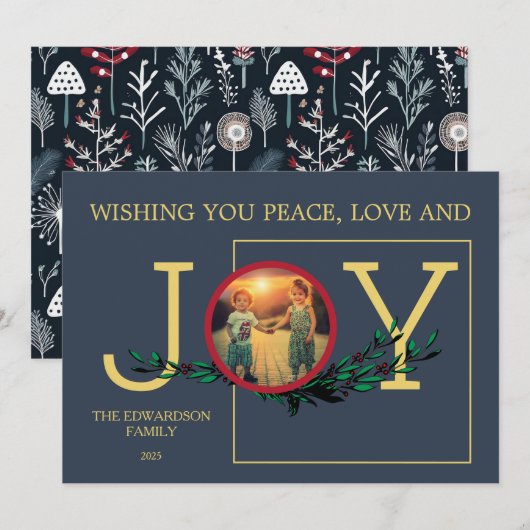 Ik wens je vrede liefde vreugde foto kerstkaart (Voorkant / Achterkant)