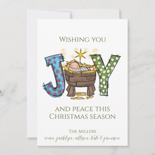 Ik wens je vreugde en religieuze vrede feestdagenkaart (Voorkant)