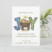 Ik wens je vreugde en religieuze vrede feestdagenkaart (Staand voorkant)