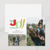 Ik wens je vreugde familie foto feestdagenkaart (Voorkant / Achterkant)