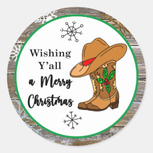 Ik wens jullie een vrolijke kerst klassiek ronde S Sticker
