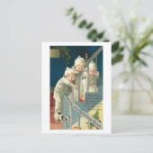 Ik wens jullie kerstkaars Kinderen, hond op het tr Feestdagenkaart (Staand voorkant)