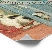 Ik wens jullie kerstkaars Kinderen, hond op het tr Poster (Hoek)