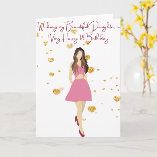 Ik wens mijn dochter een fijne 18-jarige kaart (Gele Bloem)