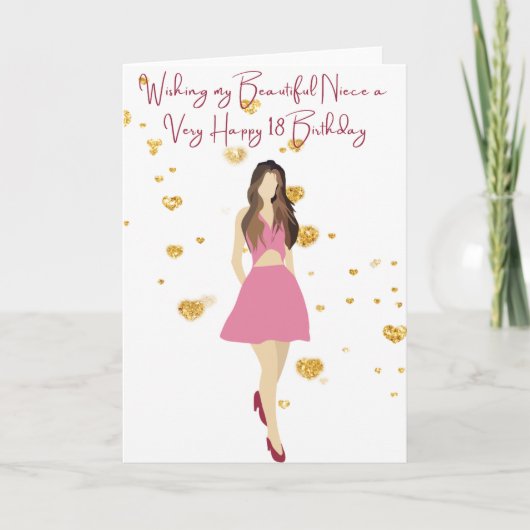 Ik wens mijn nichtje een fijne 18-jarige kaart (Voorkant)